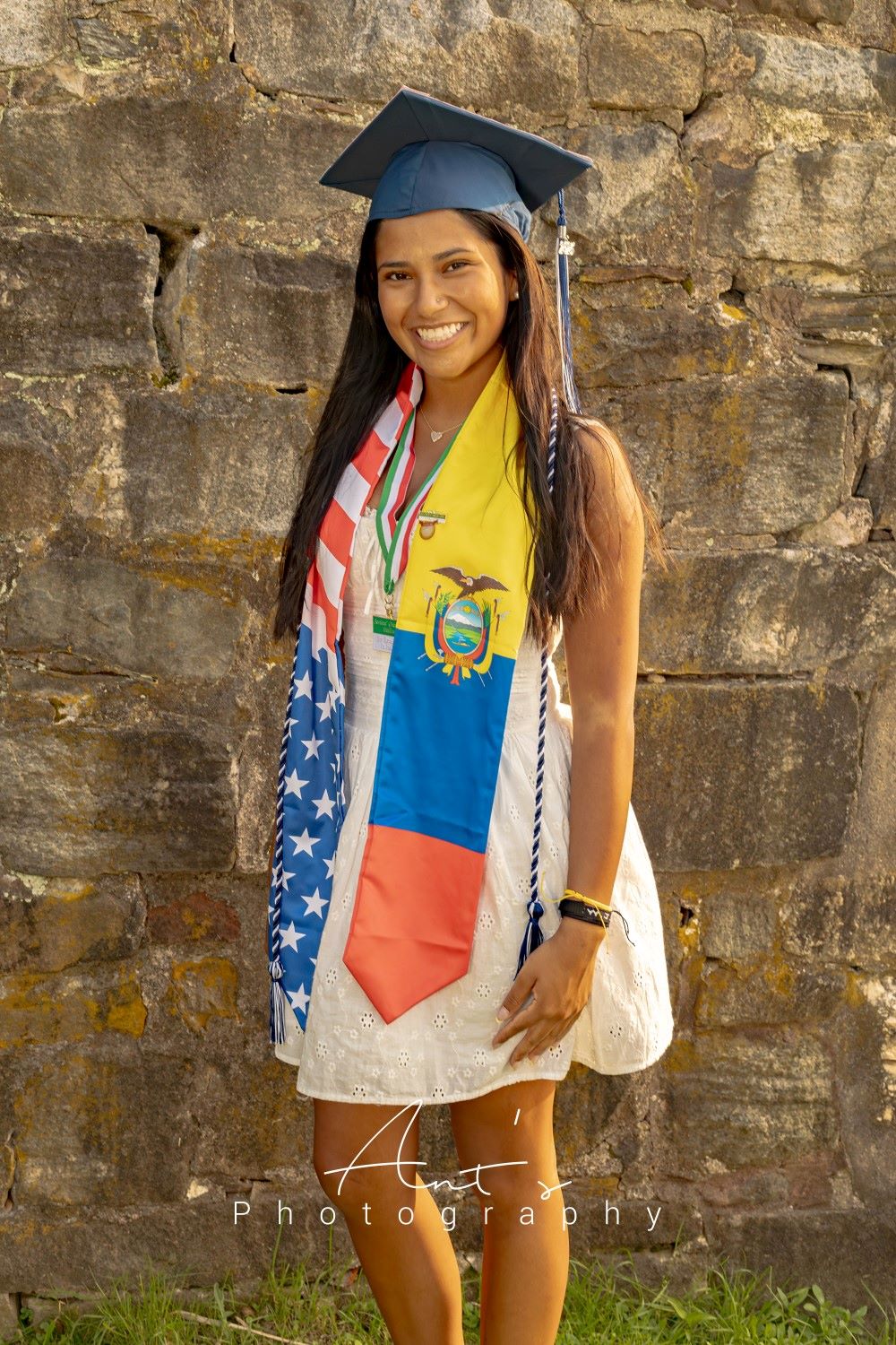 Cap and gown graduation portrait